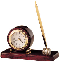 Clock with White Dial and Triple Brass Tone Bezel